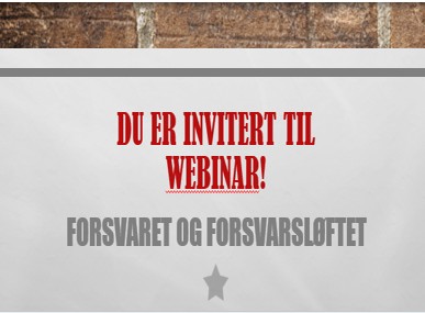 Artikkelbilde til artikkelen Påminnelse webinar